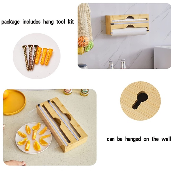 NEW 2 in1 Foil and Plastic Wrap Organizer Wrap Dispenser with Cutter - Picture 7 of 8